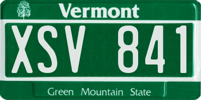 VT license plate XSV841