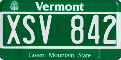 VT license plate XSV842