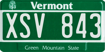 VT license plate XSV843