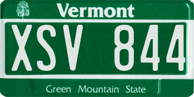 VT license plate XSV844