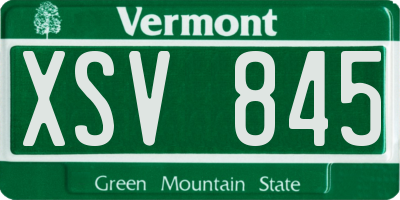 VT license plate XSV845