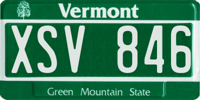 VT license plate XSV846