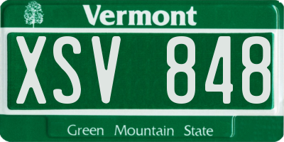 VT license plate XSV848