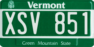 VT license plate XSV851