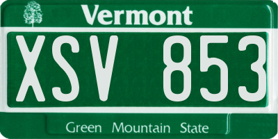 VT license plate XSV853