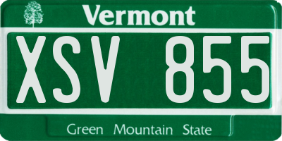 VT license plate XSV855