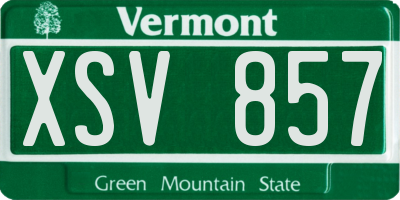 VT license plate XSV857