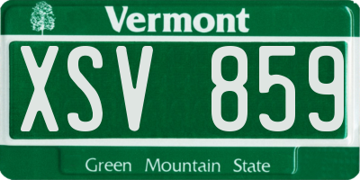VT license plate XSV859