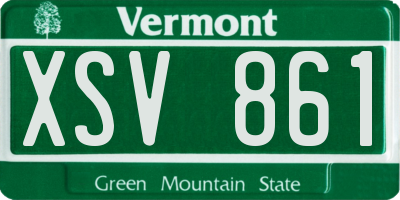 VT license plate XSV861