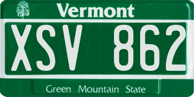 VT license plate XSV862