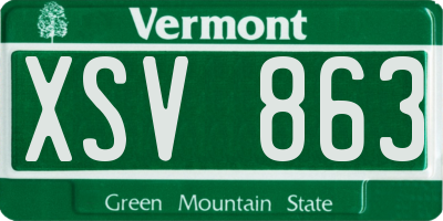 VT license plate XSV863