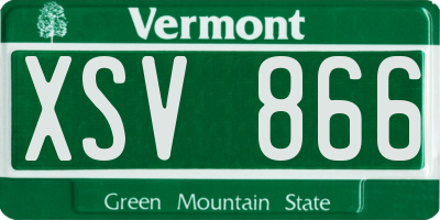 VT license plate XSV866