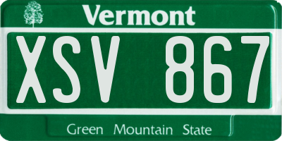 VT license plate XSV867
