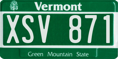 VT license plate XSV871