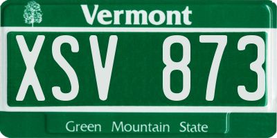 VT license plate XSV873