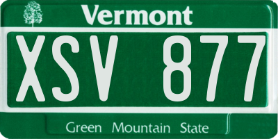 VT license plate XSV877