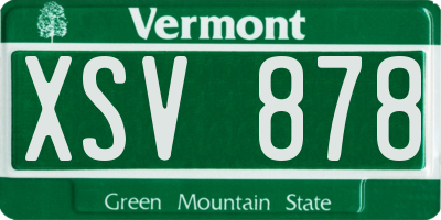 VT license plate XSV878