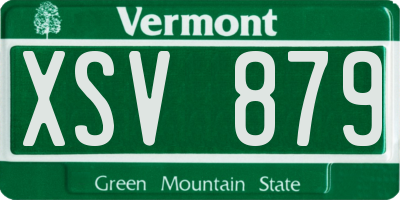 VT license plate XSV879