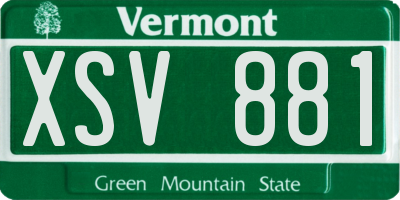 VT license plate XSV881