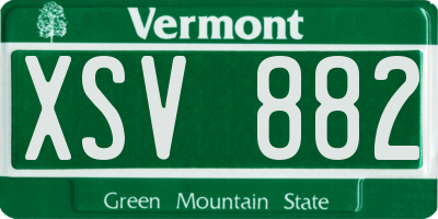 VT license plate XSV882