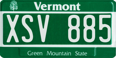 VT license plate XSV885