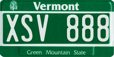 VT license plate XSV888