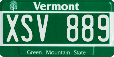 VT license plate XSV889