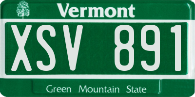 VT license plate XSV891