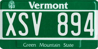 VT license plate XSV894