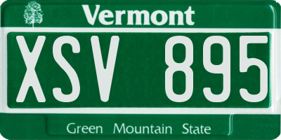 VT license plate XSV895
