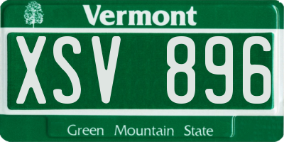 VT license plate XSV896
