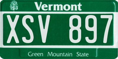 VT license plate XSV897