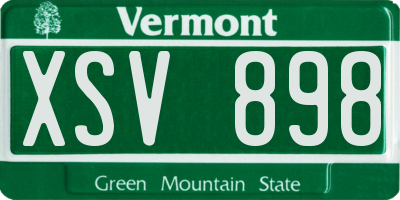 VT license plate XSV898