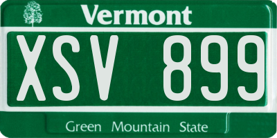 VT license plate XSV899