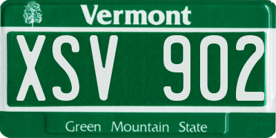VT license plate XSV902