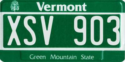VT license plate XSV903