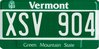 VT license plate XSV904