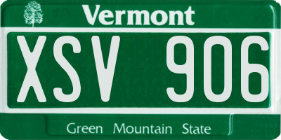 VT license plate XSV906