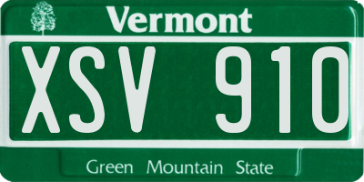 VT license plate XSV910