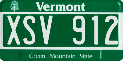VT license plate XSV912