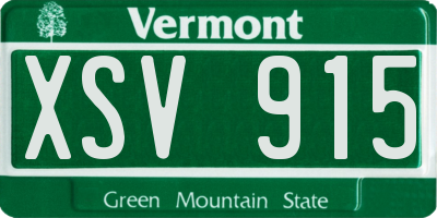 VT license plate XSV915