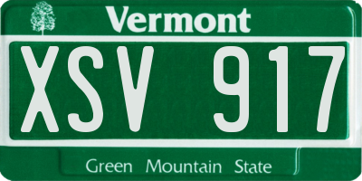 VT license plate XSV917