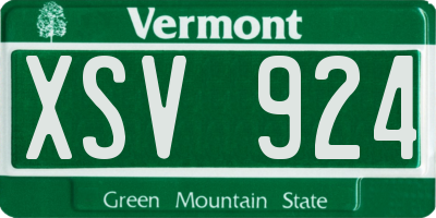 VT license plate XSV924