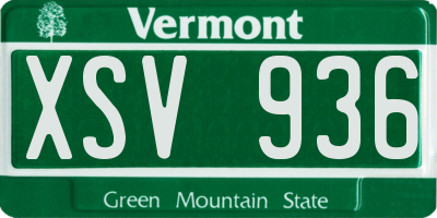 VT license plate XSV936