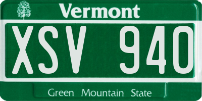VT license plate XSV940