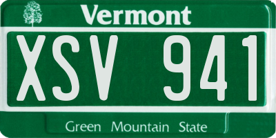 VT license plate XSV941