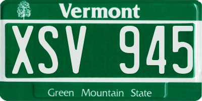 VT license plate XSV945