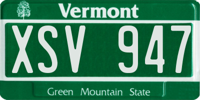 VT license plate XSV947