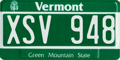 VT license plate XSV948