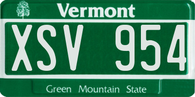 VT license plate XSV954
